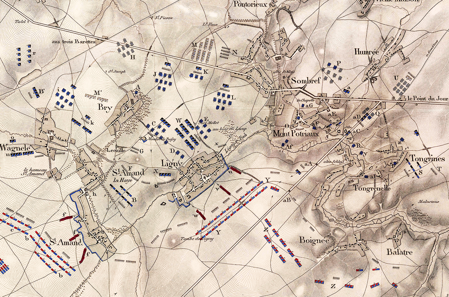 map, Battle of Ligny